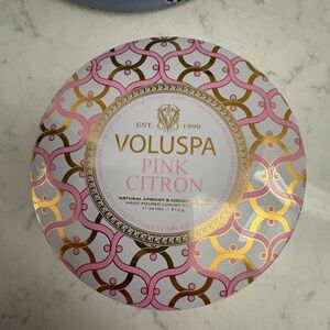 Voluspa Pink Citron Candle with Gold Accents